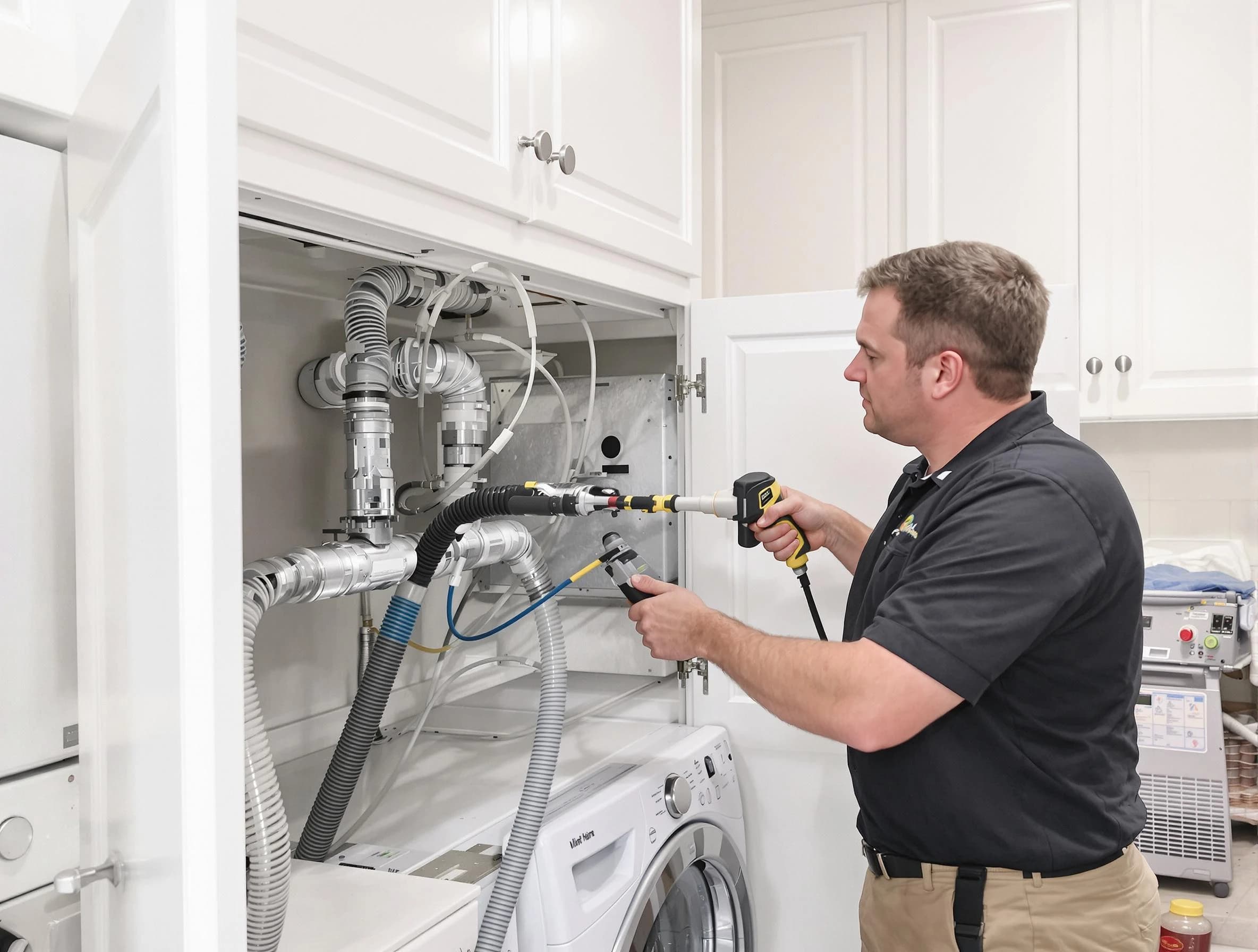 North Druid Hills Dryer Vent Cleaning professional removing severe blockage from a clogged dryer vent in North Druid Hills